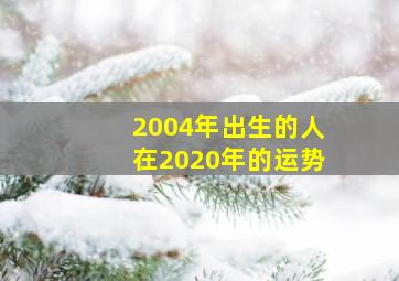 2004年出生的人在2020年的运势