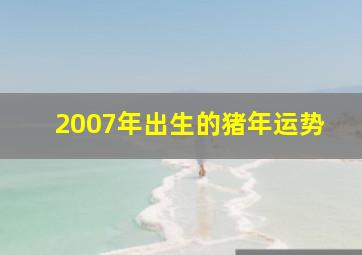 2007年出生的猪年运势