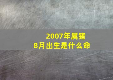 2007年属猪8月出生是什么命