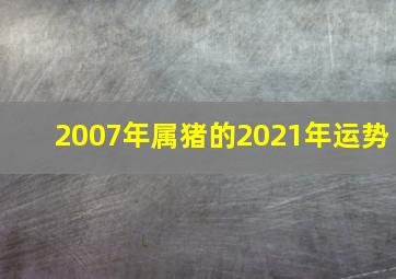 2007年属猪的2021年运势