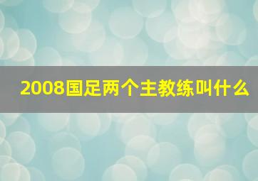 2008国足两个主教练叫什么