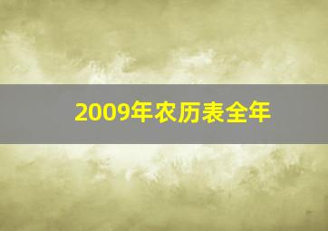 2009年农历表全年