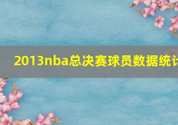 2013nba总决赛球员数据统计