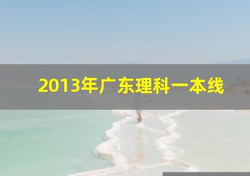 2013年广东理科一本线