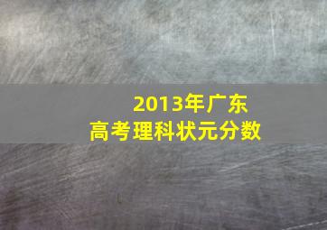 2013年广东高考理科状元分数