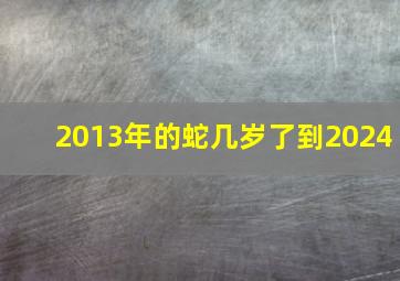 2013年的蛇几岁了到2024