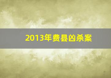 2013年费县凶杀案