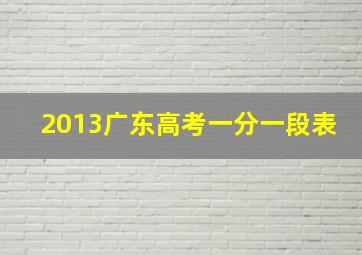 2013广东高考一分一段表