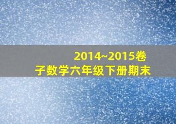 2014~2015卷子数学六年级下册期末