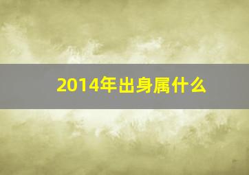 2014年出身属什么