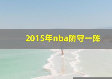 2015年nba防守一阵