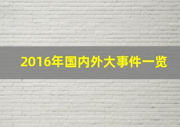 2016年国内外大事件一览