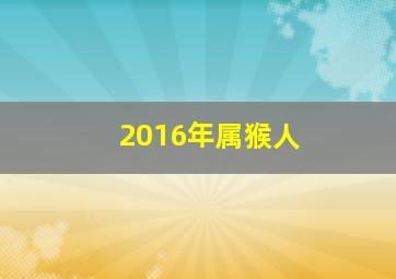 2016年属猴人