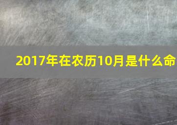 2017年在农历10月是什么命