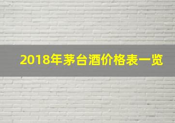 2018年茅台酒价格表一览