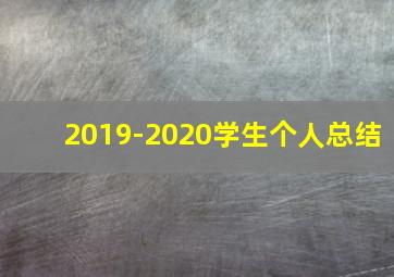 2019-2020学生个人总结