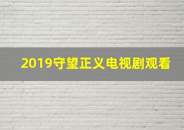 2019守望正义电视剧观看