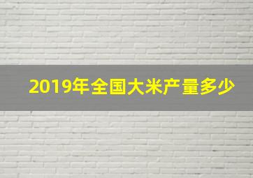 2019年全国大米产量多少