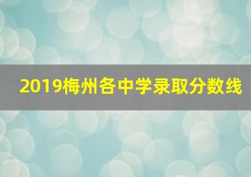 2019梅州各中学录取分数线