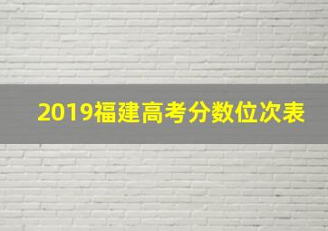 2019福建高考分数位次表