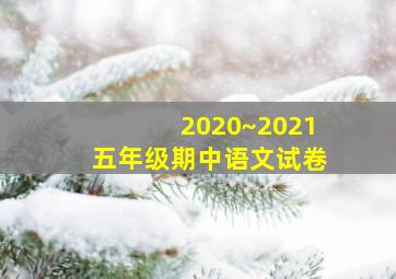 2020~2021五年级期中语文试卷