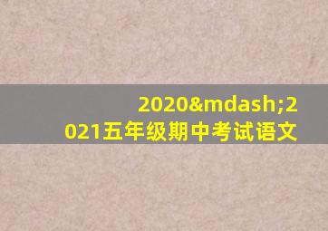 2020—2021五年级期中考试语文