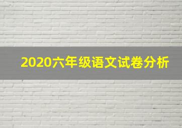 2020六年级语文试卷分析