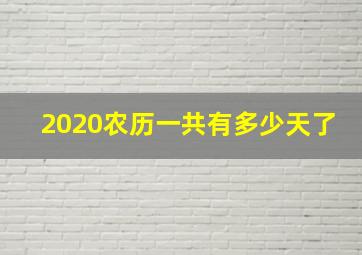 2020农历一共有多少天了