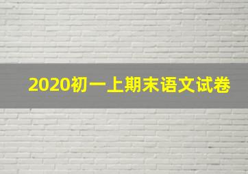 2020初一上期末语文试卷