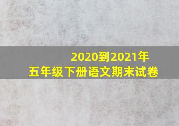 2020到2021年五年级下册语文期末试卷