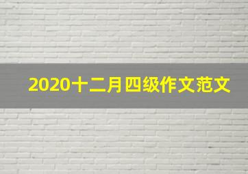 2020十二月四级作文范文