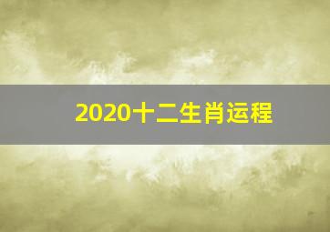 2020十二生肖运程