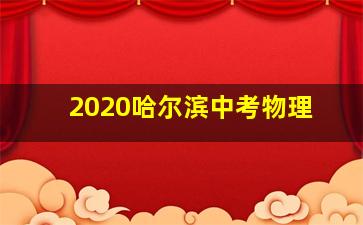 2020哈尔滨中考物理