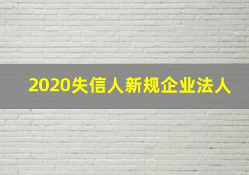 2020失信人新规企业法人