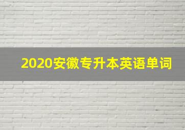 2020安徽专升本英语单词