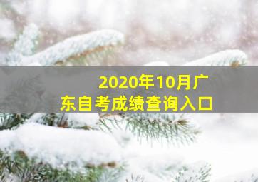 2020年10月广东自考成绩查询入口