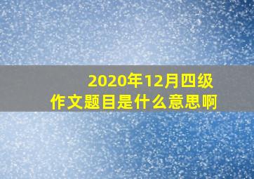 2020年12月四级作文题目是什么意思啊