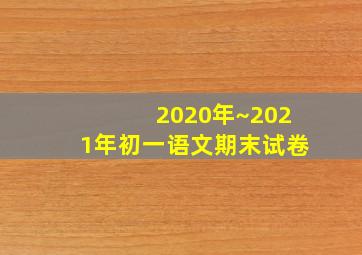 2020年~2021年初一语文期末试卷