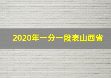 2020年一分一段表山西省