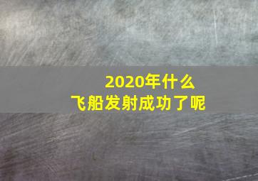 2020年什么飞船发射成功了呢