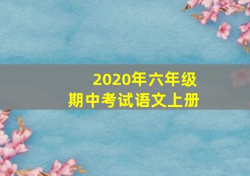 2020年六年级期中考试语文上册