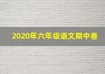 2020年六年级语文期中卷