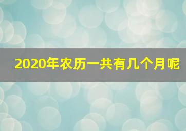 2020年农历一共有几个月呢