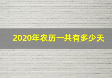 2020年农历一共有多少天