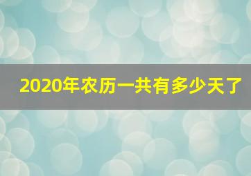 2020年农历一共有多少天了