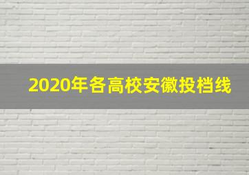 2020年各高校安徽投档线