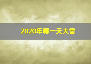 2020年哪一天大雪