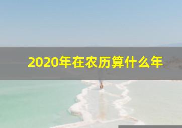 2020年在农历算什么年