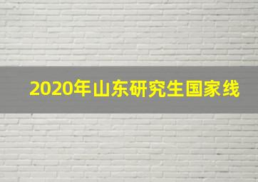 2020年山东研究生国家线