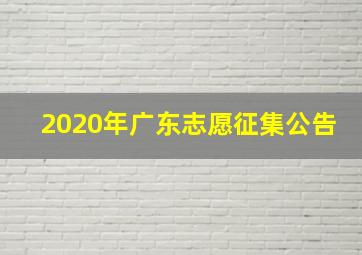 2020年广东志愿征集公告